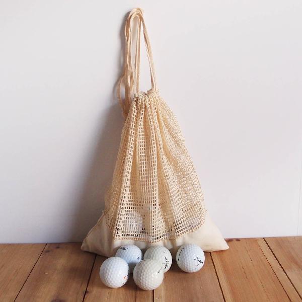 Mesh Bags with Fabric Trim (12 Pack)