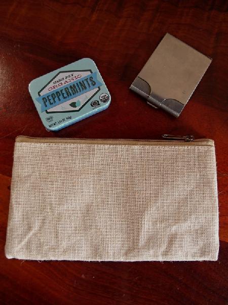 Burlap Flat Zipper Pouch 5.5"W x 4.5"H