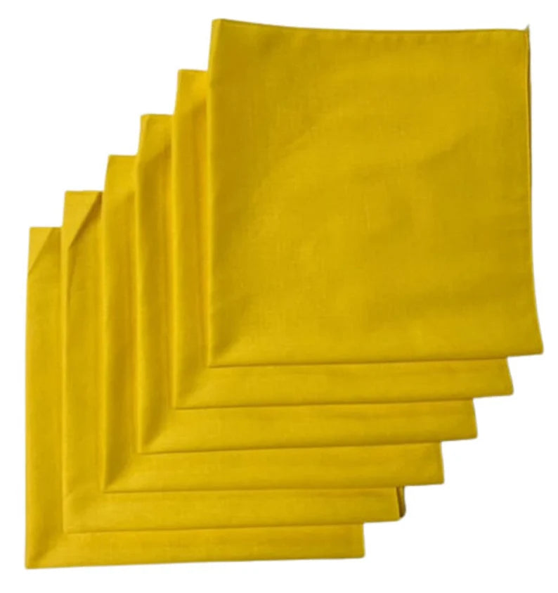 Made in the USA Solid Bandanas - 6 Pack, 22" x 22", 100% Cotton