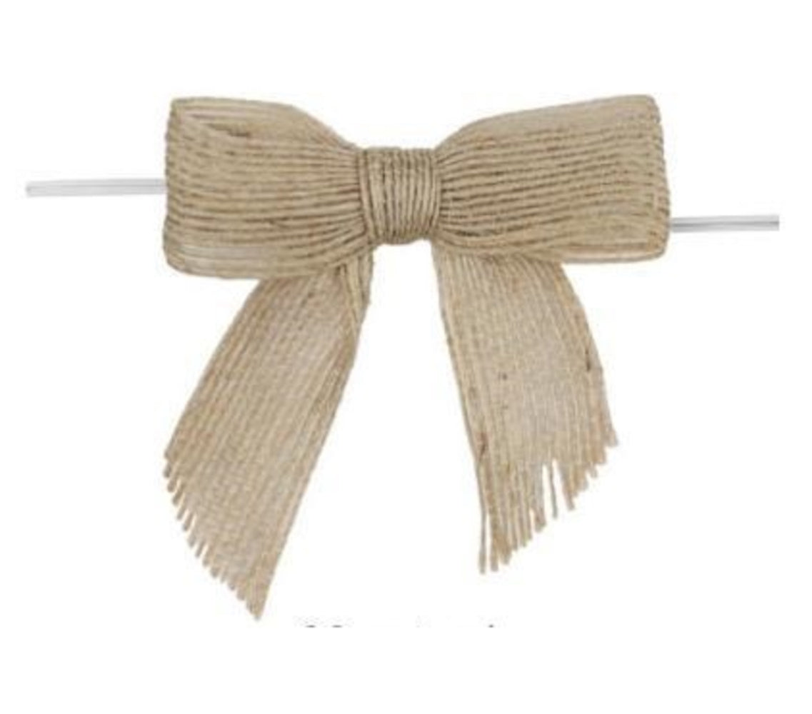 Natural Burlap Bows (12 Pack)