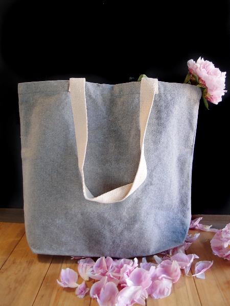 Gusset Grey Recycled Canvas Tote - 18 Inch Wide x 15 inch High x 5¾ inch gusset