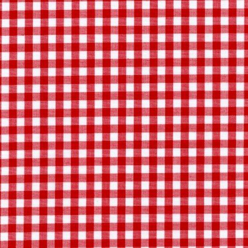 54" Red Gingham Vinyl with Felt Back - By The Yard
