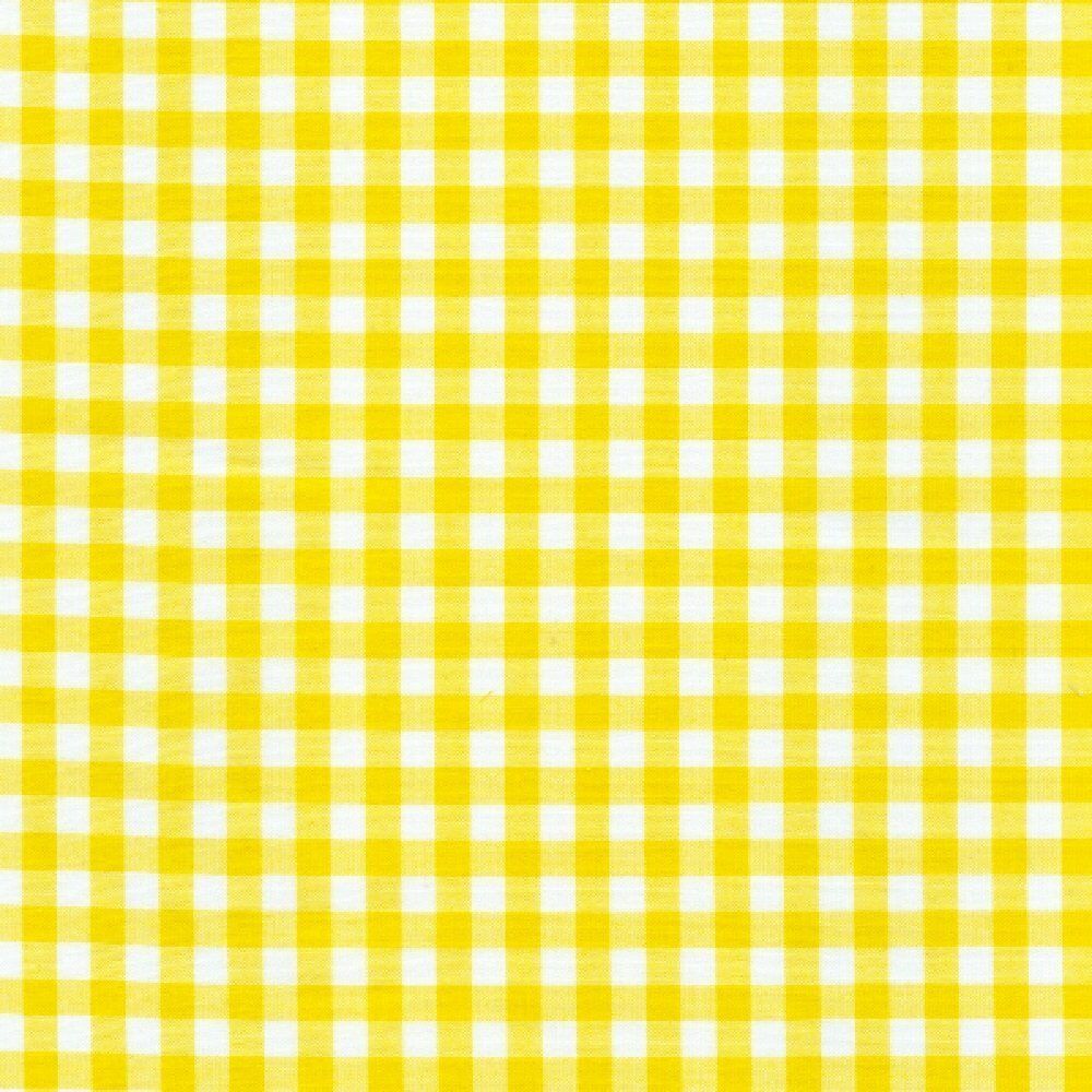 54" Yellow Gingham Vinyl with Felt Back - By The Yard