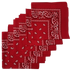 Red Paisley Bandanas (6 Pack) 22" x 22" 100% Cotton