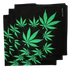 Marijuana Bandanas Green Leaves 22" x 22" - 100% Cotton (3 pk)