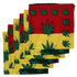 Marijuana Bandanas Red/Yellow/Green 6 Pack 22" - 100% Cotton