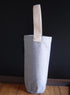 3 ¾"D x 10"H Grey Recyled Canvas Wine Bag