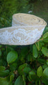 2" Natural Burlap Ribbon w/2" White Lace 5 Yards - Made in USA