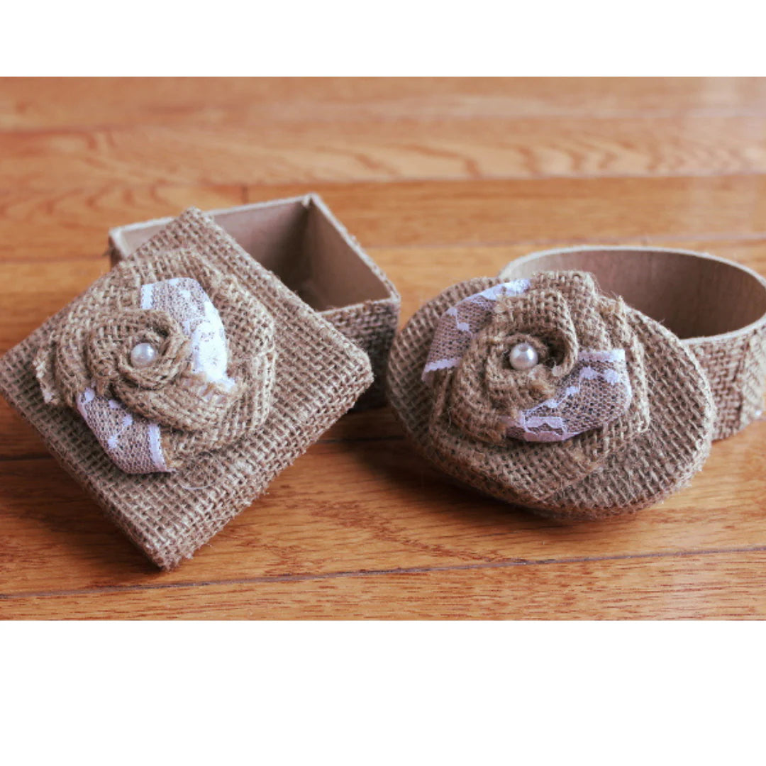 Burlap Jewelry Box