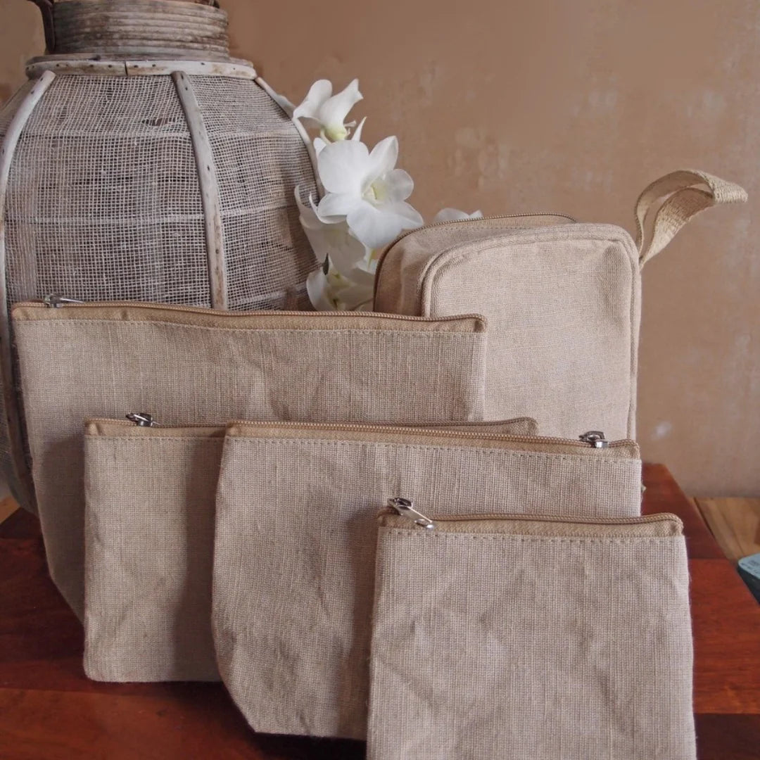 Burlap Zipper Pouch Bags