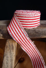 Striped Linen Ribbon (5 Yard Roll)