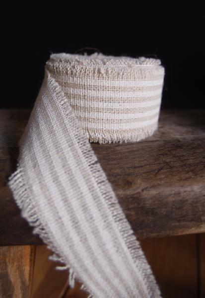 Striped Linen Ribbon (5 Yard Roll)