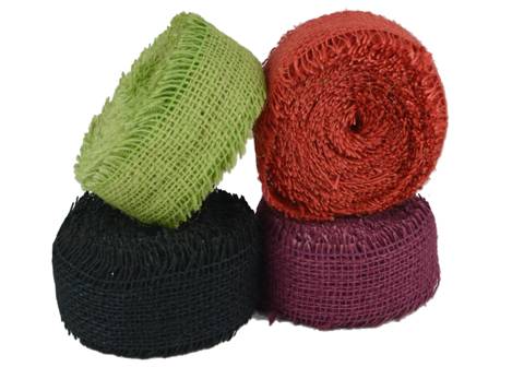 2.5" Color Assortment Burlap Ribbon (4 Pack) - 10 Yards