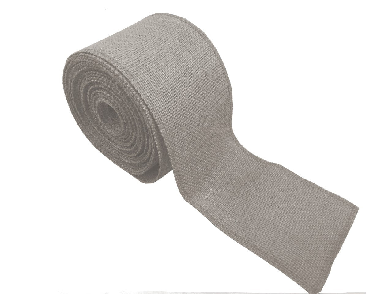 4" Light Grey Burlap Ribbon - 10 Yards (Sewn Edges) Made in USA