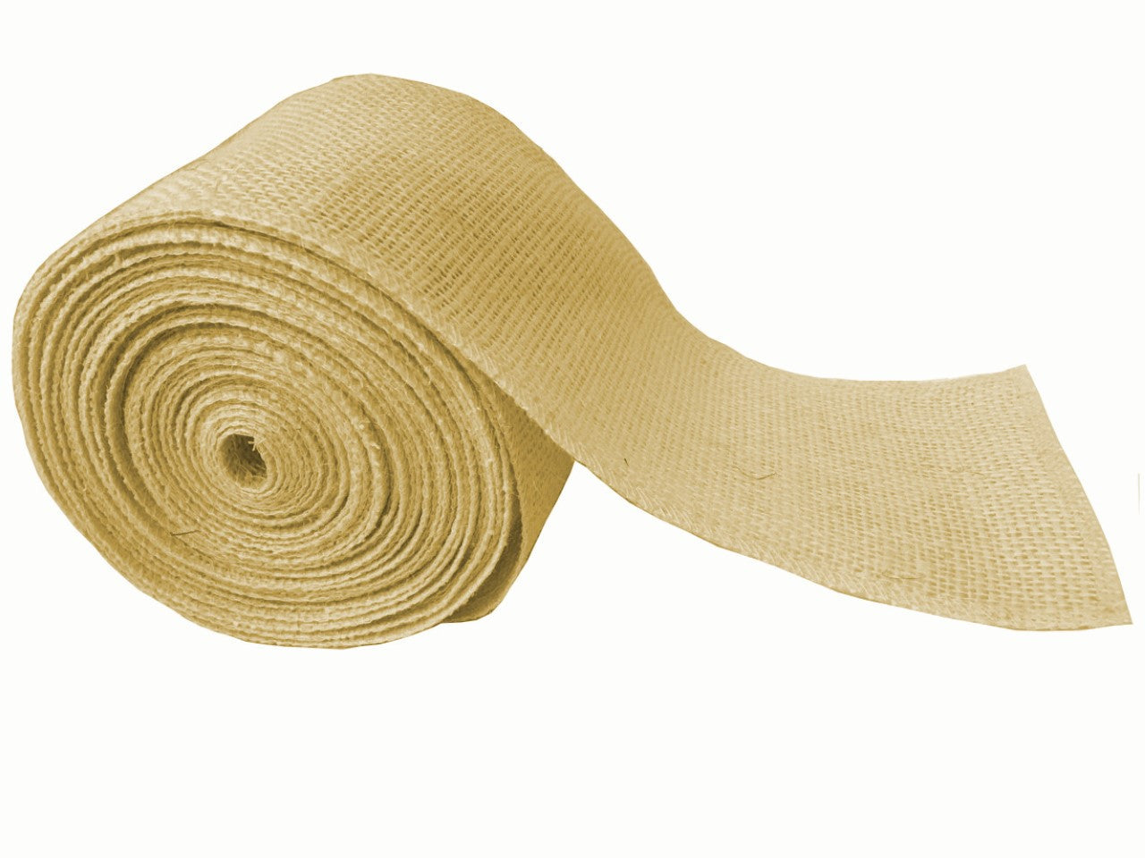 4" Butter Burlap Ribbon - 10 Yards (Serged) Made in USA