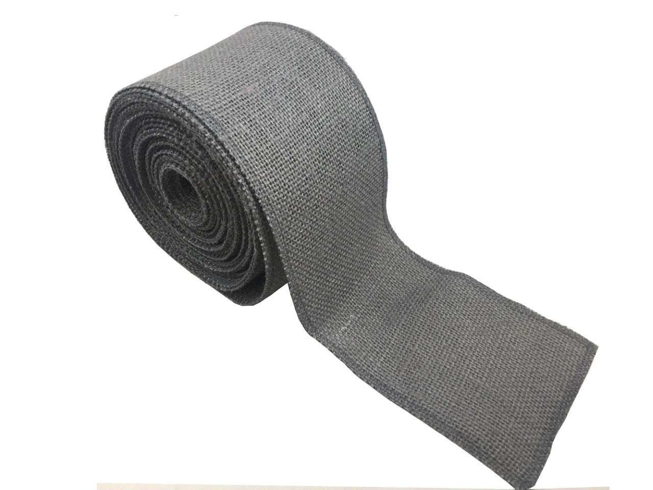 4" Charcoal Grey Burlap Ribbon - 10 Yards (Serged) Made in USA