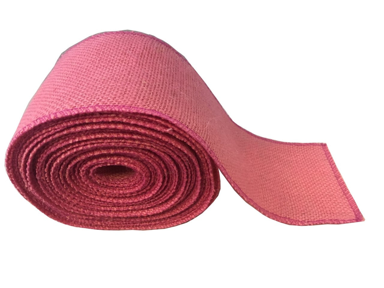 4" Pink Burlap Ribbon - 10 Yards (Sewn Edges) Made in USA