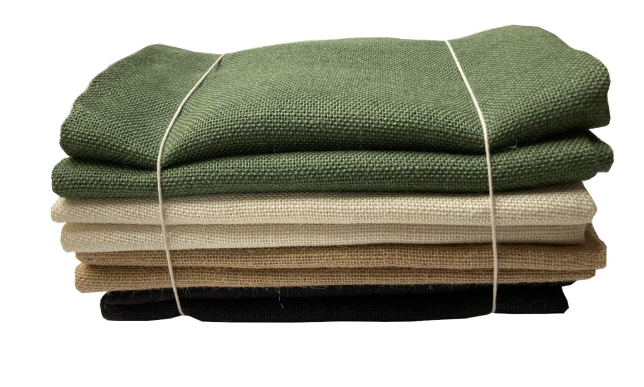 4 Pack Colored Burlap Bundle 2 Yards Per Color BK,NTWH,HUNTER