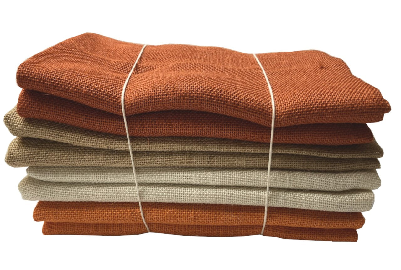 4 Pack Colored Burlap Bundle 2 Yards Per Color BS,NT,WH,ORANGE