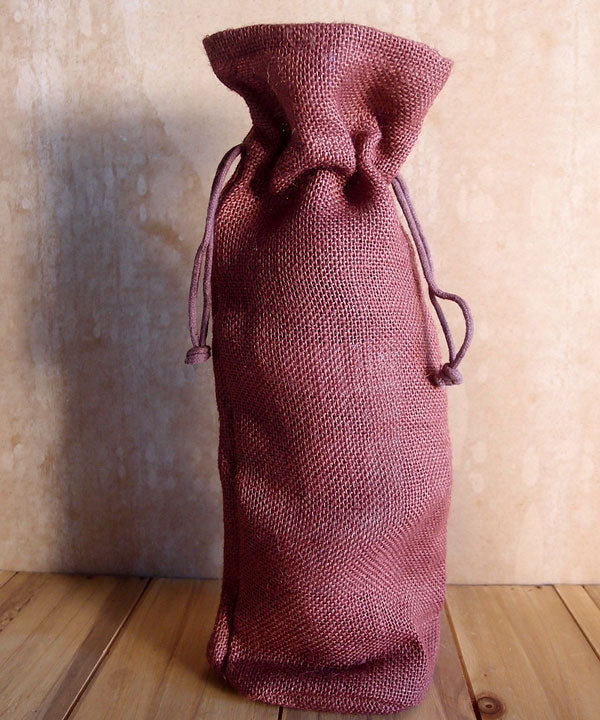 Jute Wine Bag with Drawstring 6" x 15" x 3.5"