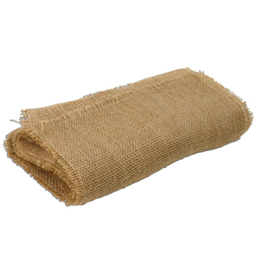 Burlap Table Runner with Fringed Edges