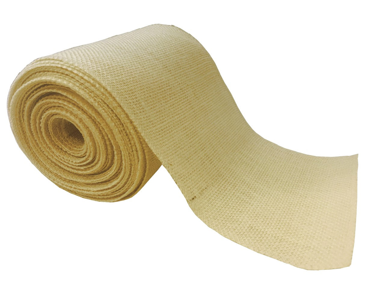 6" Butter Burlap Ribbon - 10 Yards (Serged) Made in USA