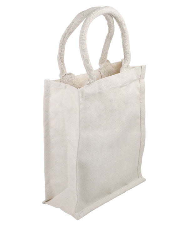 Canvas Tote Bag 9" x 11" x 4" Natural/White