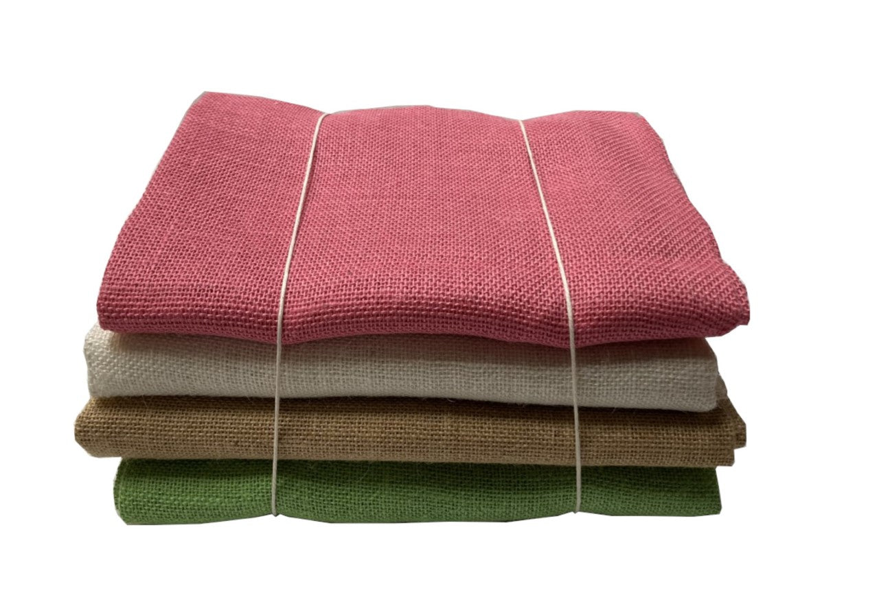 4 Pack Colored Burlap Bundle 2 Yards Per Color GREEN,NT,WH,PINK