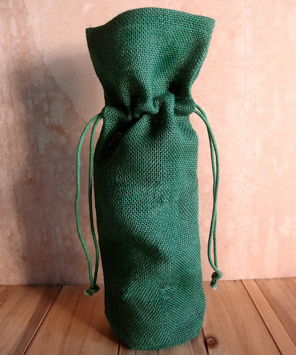 Jute Wine Bag with Drawstring 6" x 15" x 3.5"