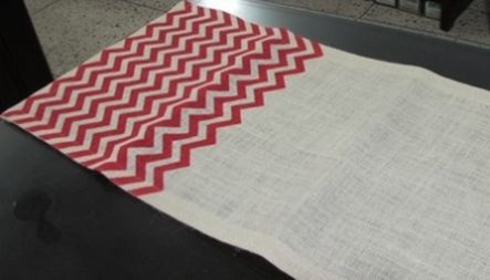 Ivory and Chevron Runner - 14 inch x 70 inch