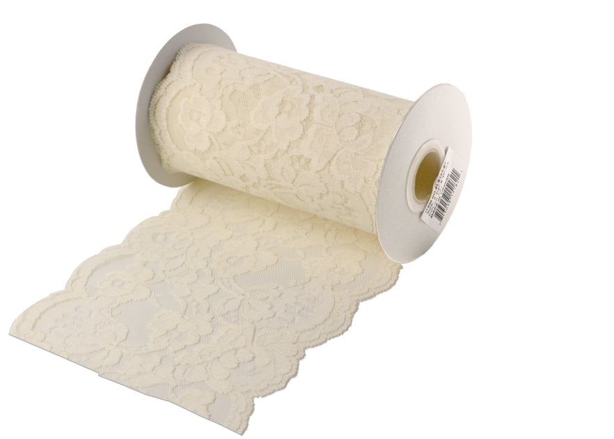 5 1/2" x 10 Yd Ivory Lace Ribbon