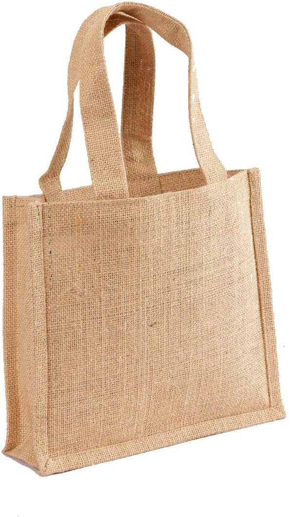 Jute Tote Bag 10" x 9" x 4"