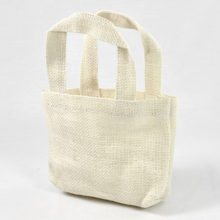 Off White Burlap Tote Bags (6 Pack)