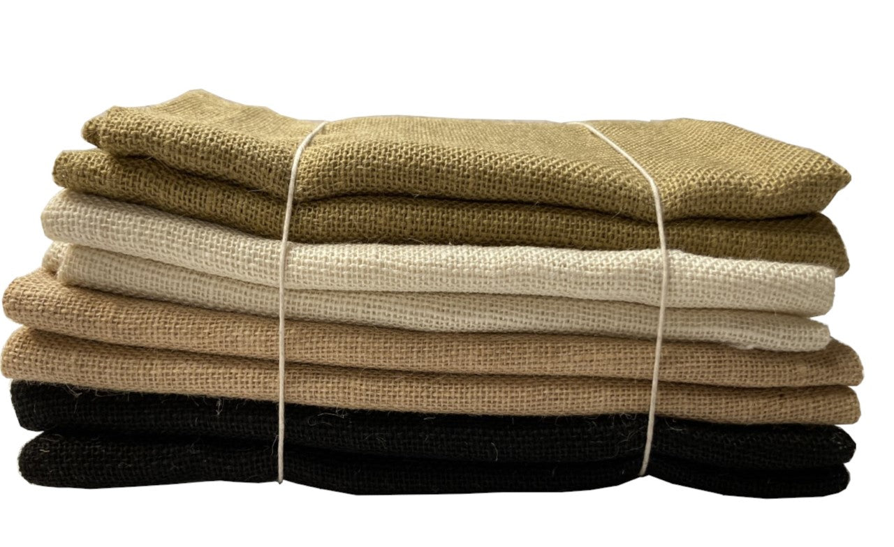 4 Pack Colored Burlap Bundle 2 Yards Per Color BK,NT,WH, IDAHO