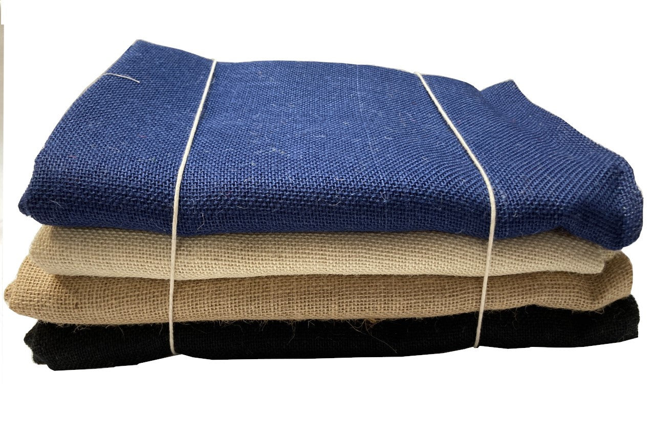 4 Pack Colored Burlap Bundle 2 Yards Per Color BK,NT,WH,NAVY