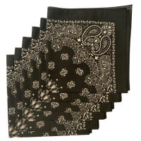 Made in the USA Paisley  Bandanas - 6 Pack, 22" x 22", 100% Cotton