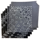 Made in the USA Assorted Paisley  Bandanas -6 Pack, 22" x 22", 100% Cotton Additional