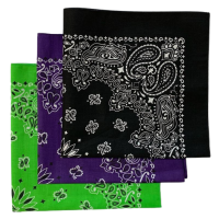 Made in the USA Assorted Paisley  Bandanas -3 Pack, 22" x 22", 100% Cotton Additional