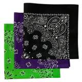 Made in the USA Assorted Paisley  Bandanas -3 Pack, 22" x 22", 100% Cotton Additional