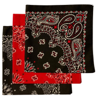 Made in the USA Assorted Paisley  Bandanas -3 Pack, 22" x 22", 100% Cotton Additional