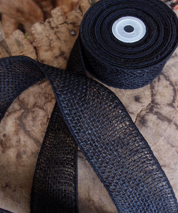 2" Wired Black Ribbon - 10 Yards