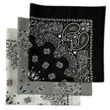 Made in the USA Assorted Paisley  Bandanas -3 Pack, 22" x 22", 100% Cotton Additional