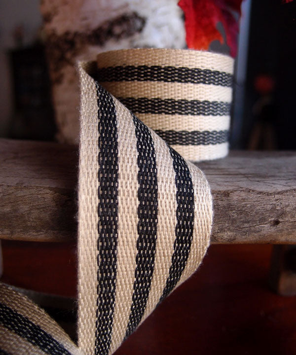 Striped Faux Burlap Ribbon