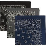 Made in the USA Assorted Paisley  Bandanas -3 Pack, 22" x 22", 100% Cotton Additional