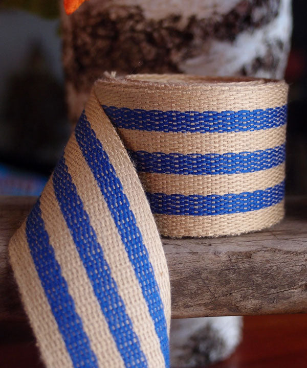 Striped Faux Burlap Ribbon