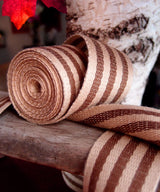 Striped Faux Burlap Ribbon