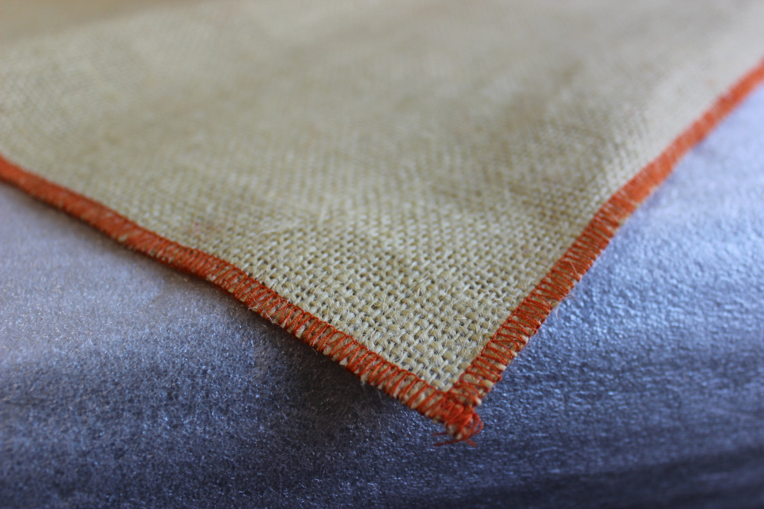 Colored Napkins - Natural with Tangerine Edge