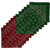 Made in the USA Assorted Paisley  Bandanas - 12 Pack, 22" x 22", 100% Cotton