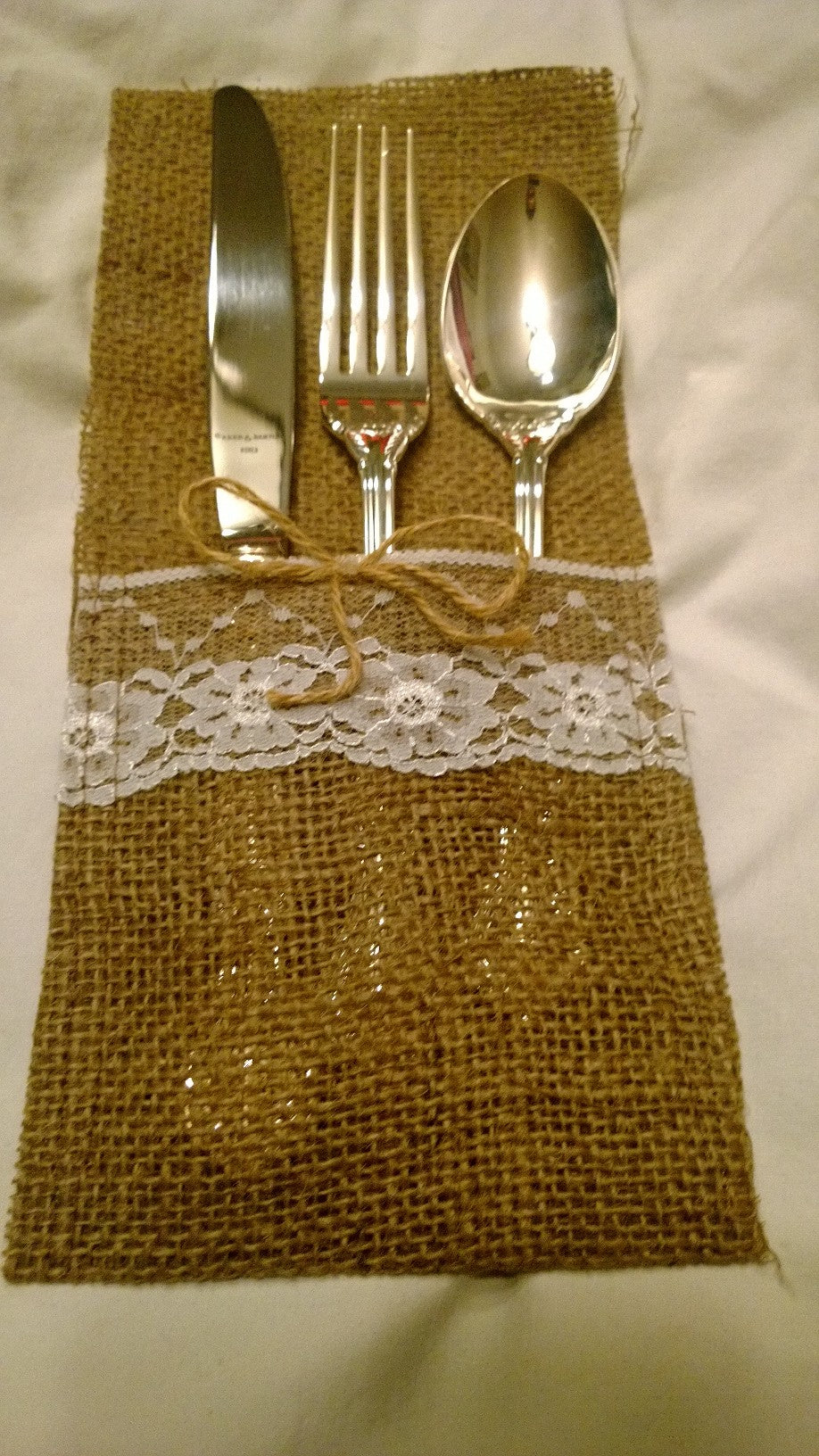 Burlap Silverware Holder (8 Pack)