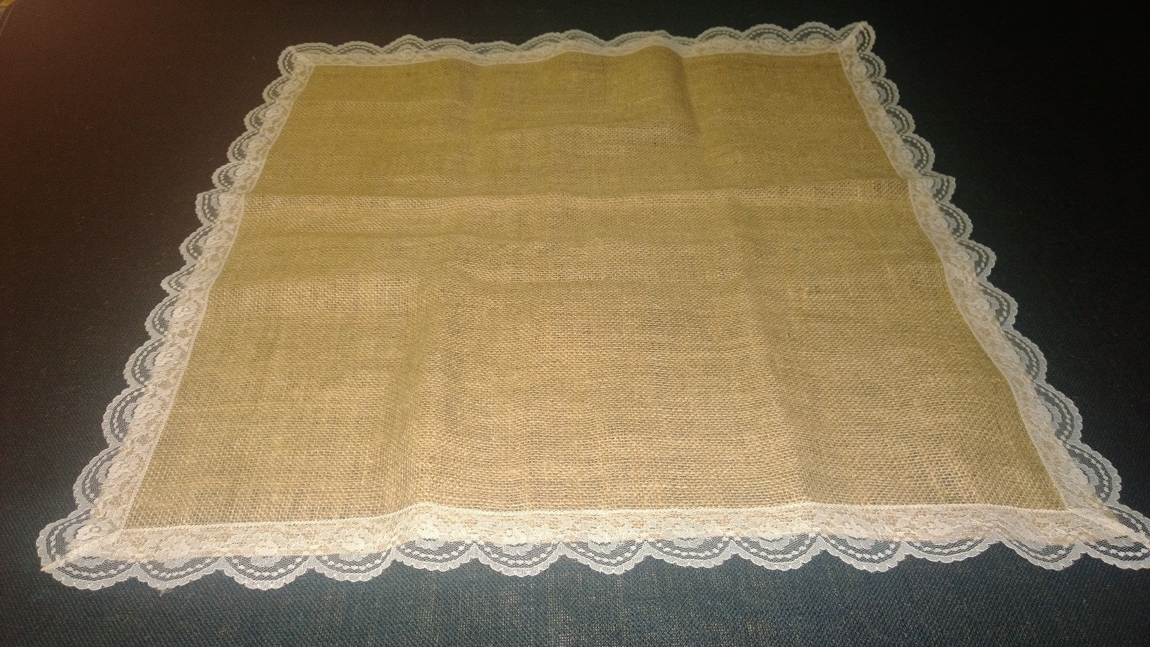 Burlap Square with Ivory Lace